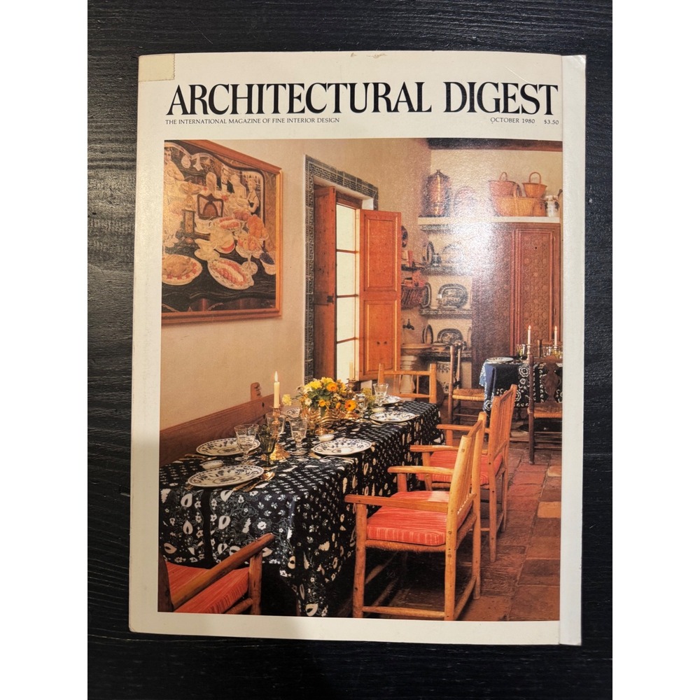 Architectural Digest October 1980 Magazine Vintage Interior Design Antiques